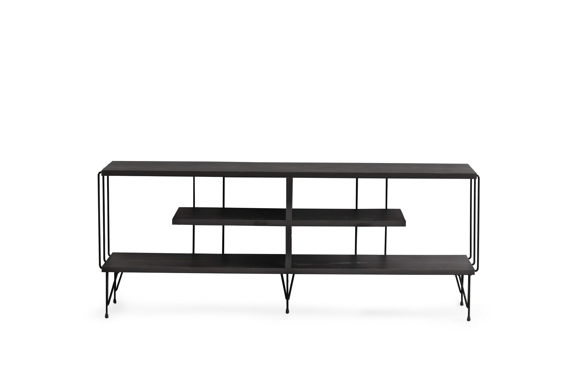 Meuble TV design 120cm Lycon Bois gris foncé usé