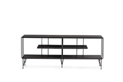 Meuble TV design 120cm Lycon Bois gris foncé usé