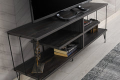 Meuble TV design 120cm Lycon Bois gris foncé usé