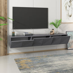 Meuble TV design 3 portes Outhos L180cm Anthracite