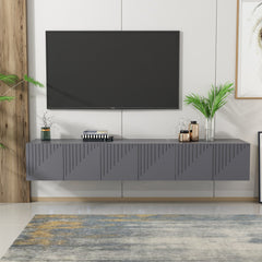 Meuble TV design 3 portes Outhos L180cm Anthracite