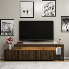 Meuble Tv design avec LED Jasir 192cm Bois foncé