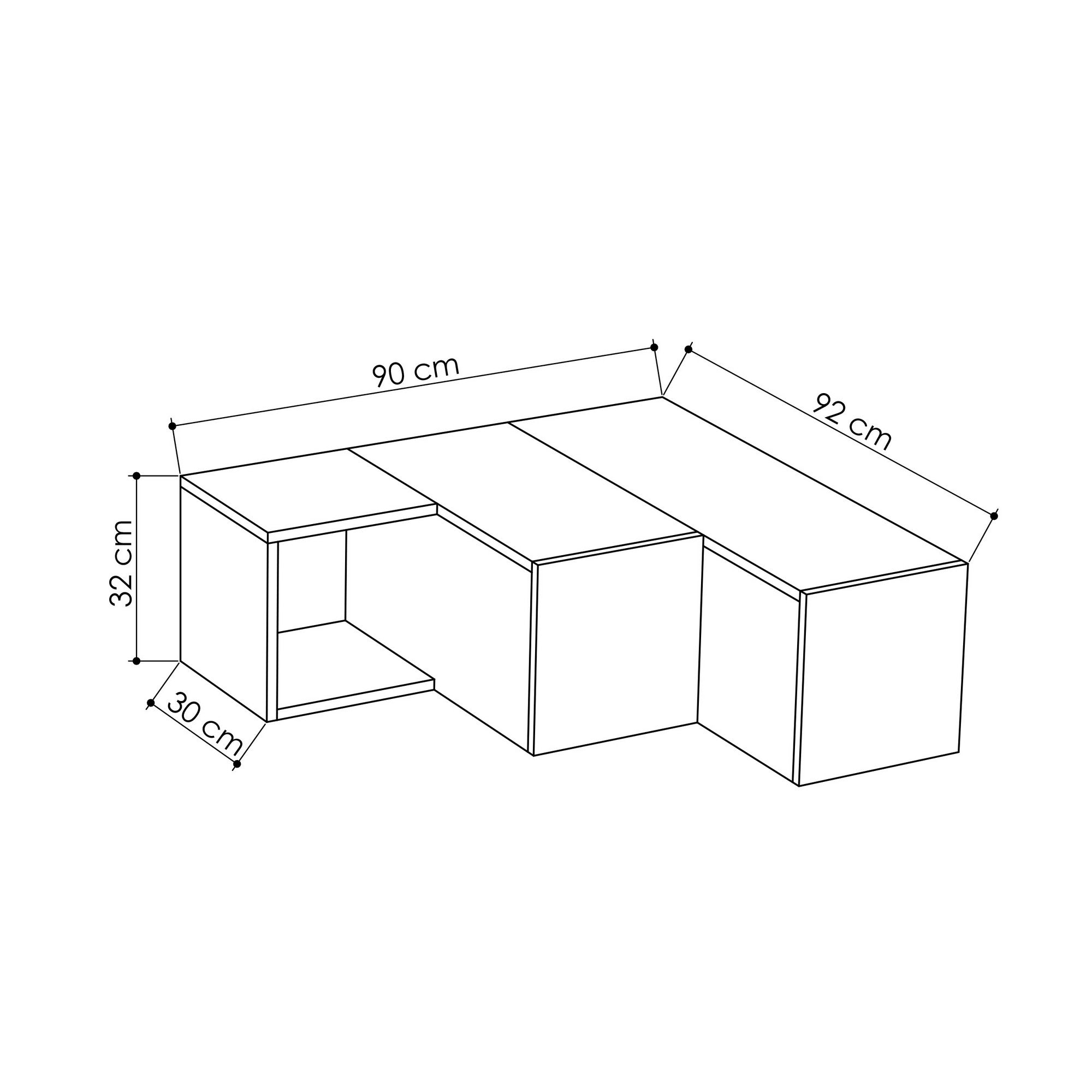 Meuble TV design cubique 2 tiroirs Stairz Gris foncé et Taupe