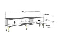 Meuble Tv design Field L150cm Anthracite et Argent