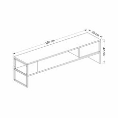 Meuble TV design Zlatni Métal Noir et Bois Noir et Blanc