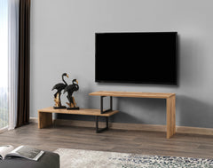 Meuble TV Fouda 153cm Bois Naturel et Noir