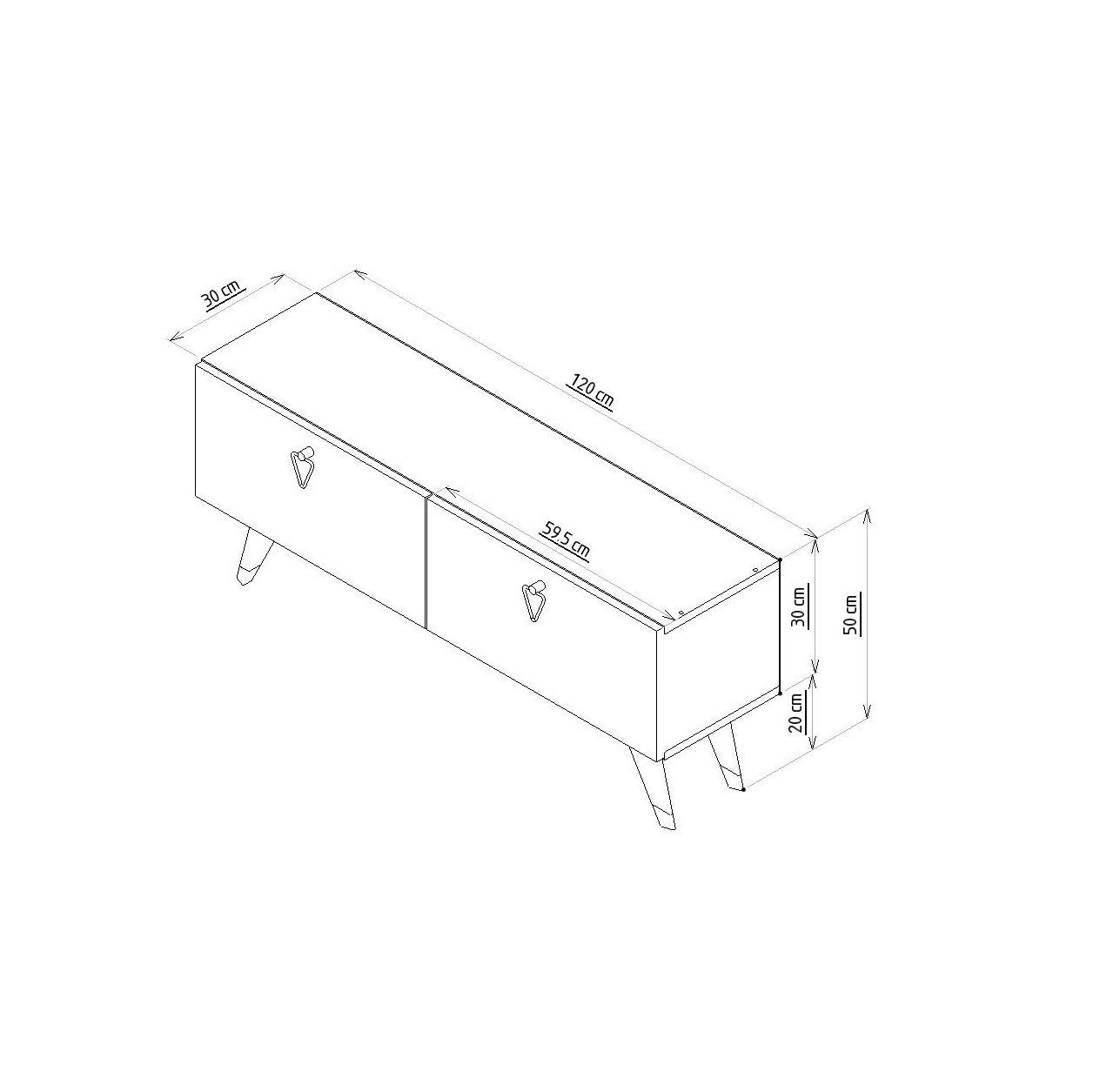 Meuble TV Mirach 120cm Anthracite