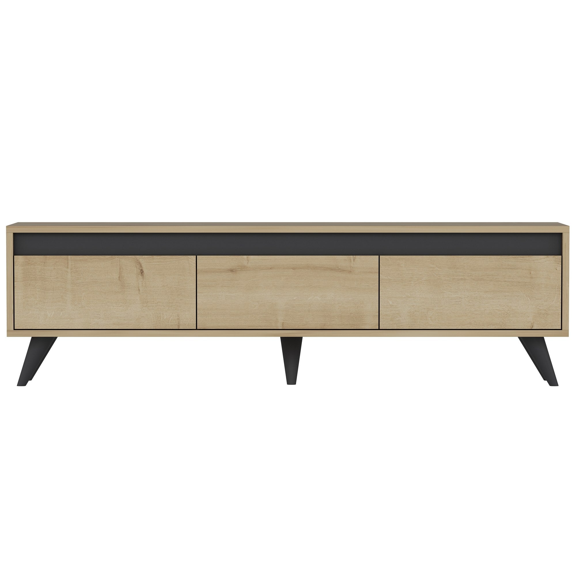 Meuble TV moderne Scorpii L150cm Chêne clair