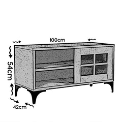 Meuble TV Nemorosa 100cm Bois Chêne et Métal Noir