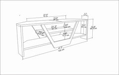 Meuble TV Norah 120cm Blanc et Chêne clair