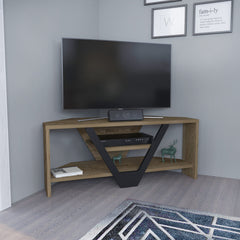 Meuble TV Norah 90cm Noir et Bois antique