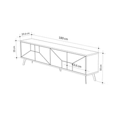 Meuble TV Santos 180cm Bois Moka