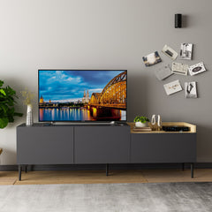 Meuble TV Sioux L160cm Bois clair et Anthracite