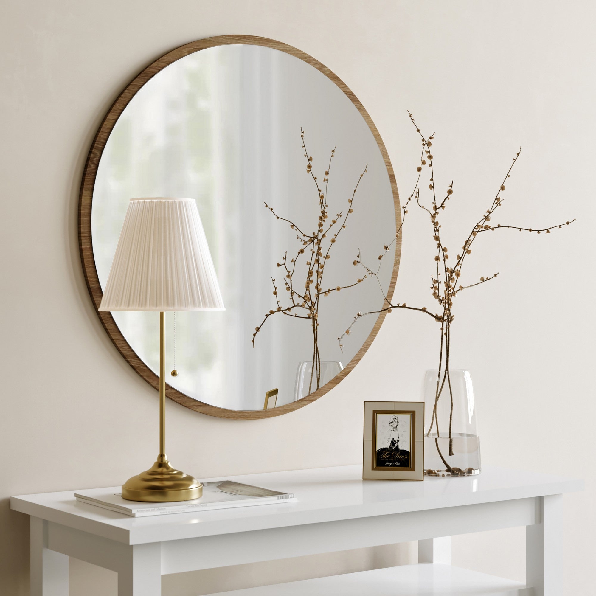 Miroir décoratif Adriata D60cm Bois foncé