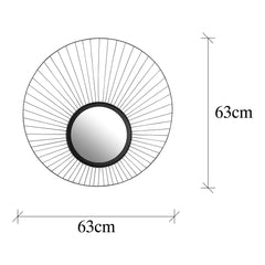 Miroir décoratif auréole Filamentis 63 x 1 x 63 cm Métal Noir