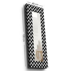 Miroir décoratif rectangulaire Riflesso 40x120cm Motif Zig zag Noir et blanc