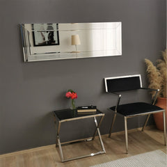 Miroir moderne encadré 120cm Compage MDF Argenté 