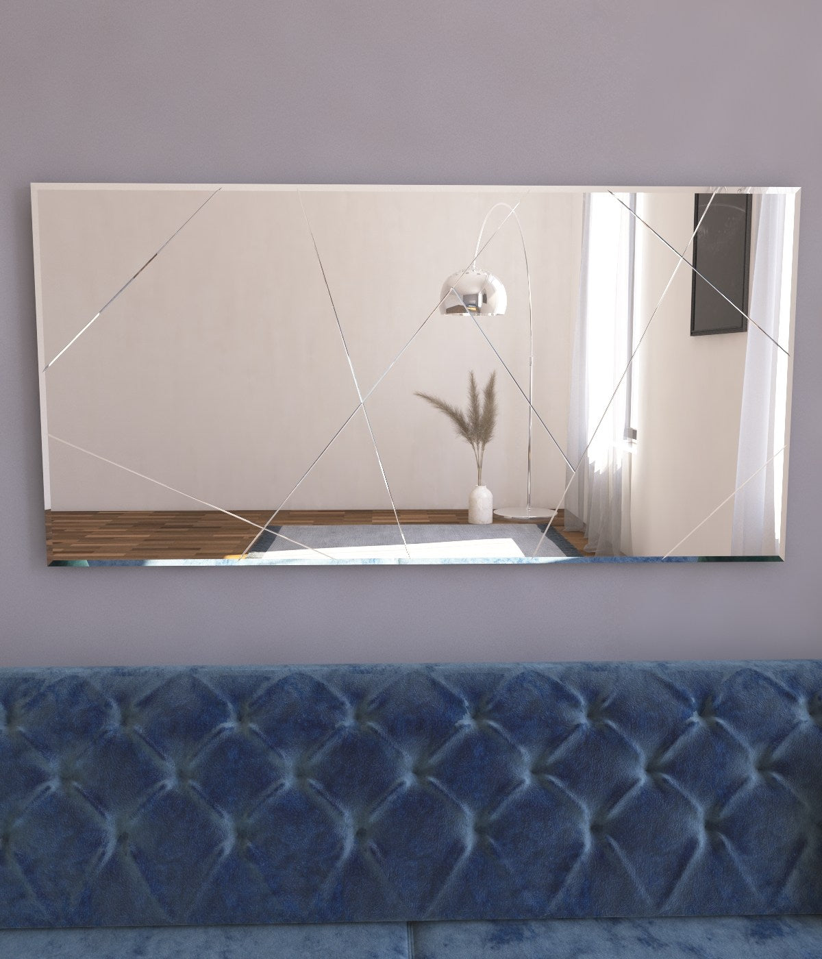 Miroir murale décoratif Kyrget 60x120cm Motif Lignes