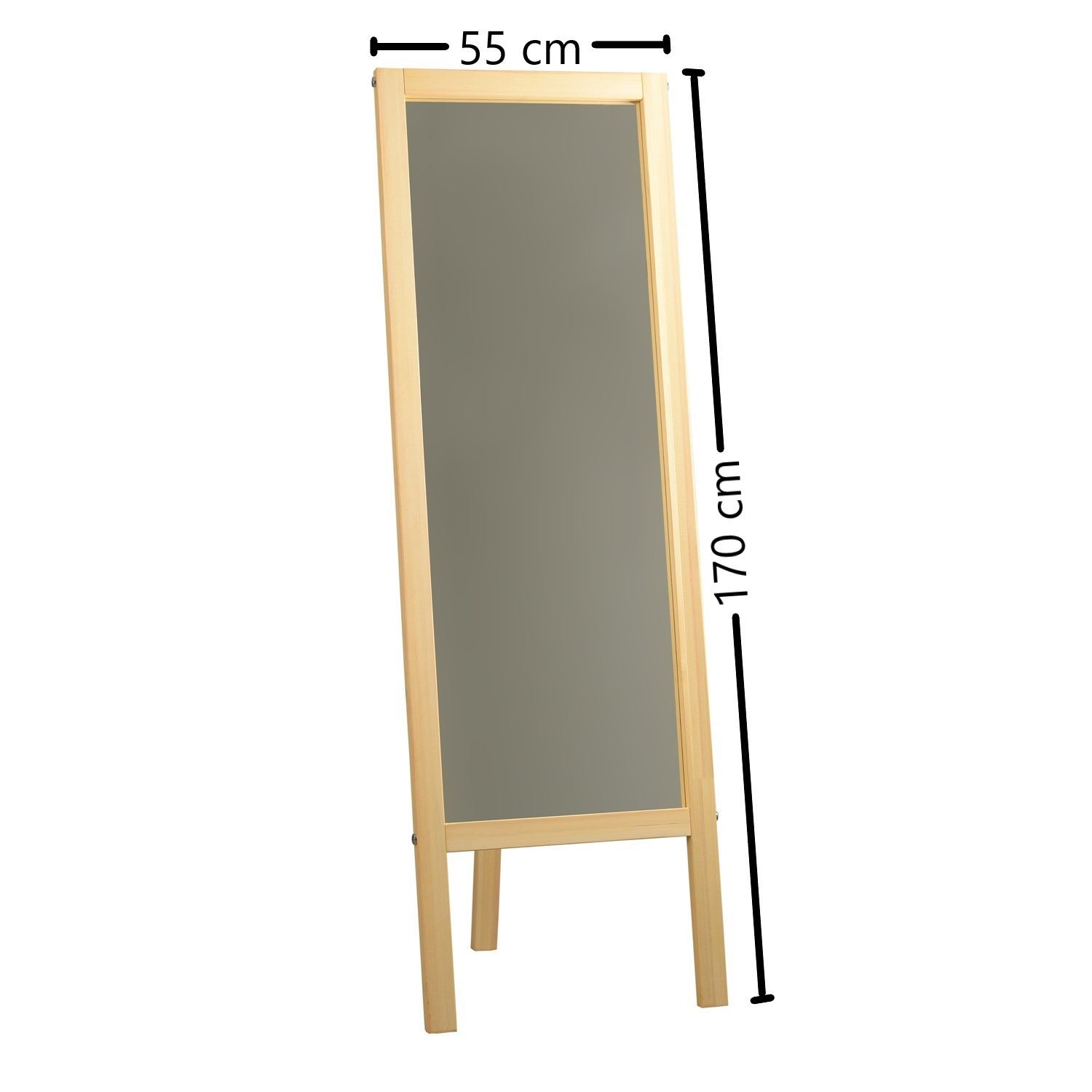 Miroir sur pied Kami L55xH170cm Pin massif Clair