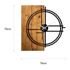 Montre Murale Continuum Futuriste Bois Noir et Noyer