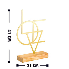 Objet décoratif à poser Kaliaka L21xH41cm Bois Naturel et Métal "LOVE" Or