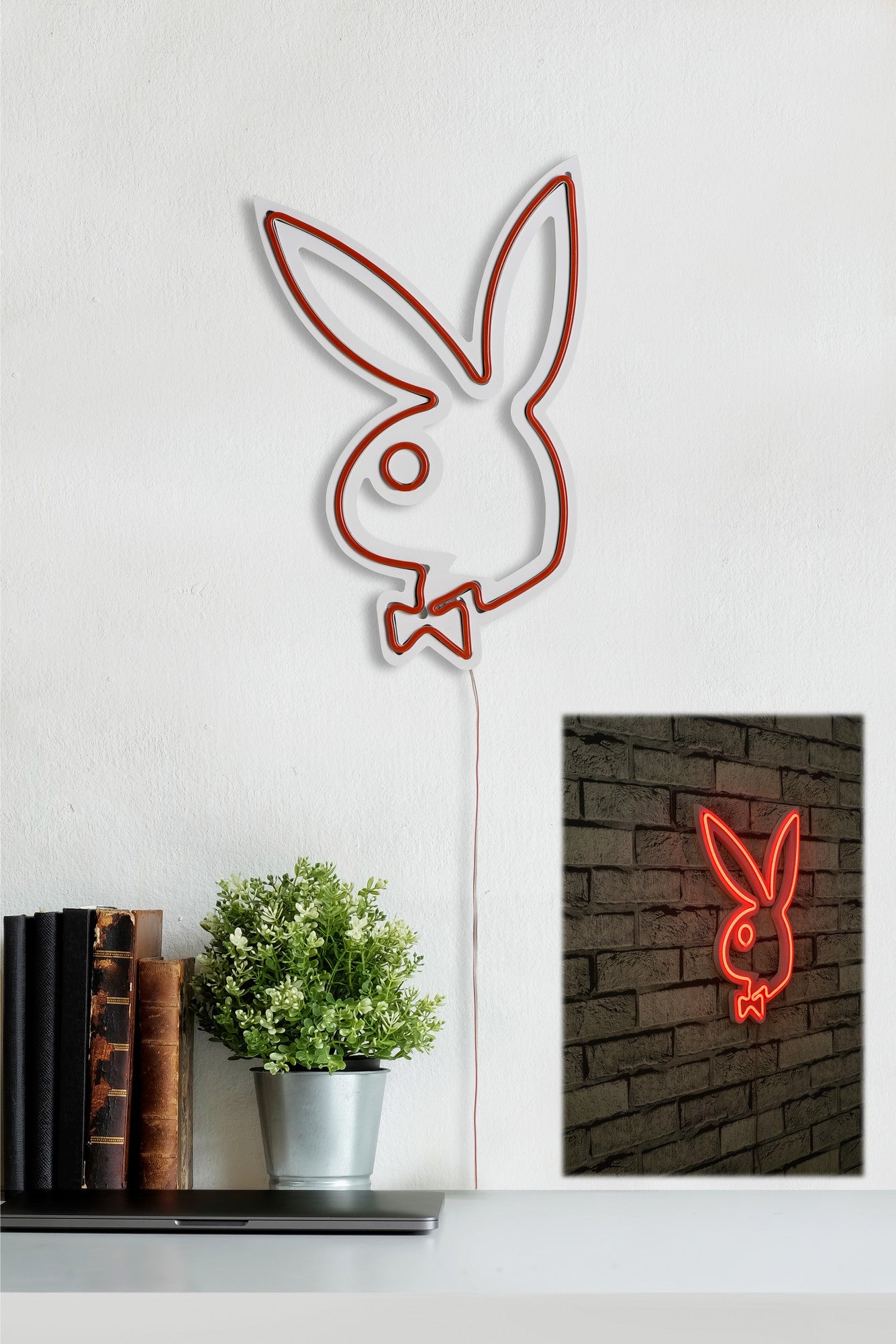 Panneau mural Lucendi L19,5xH30cm "Logo Playboy" Néon Rouge