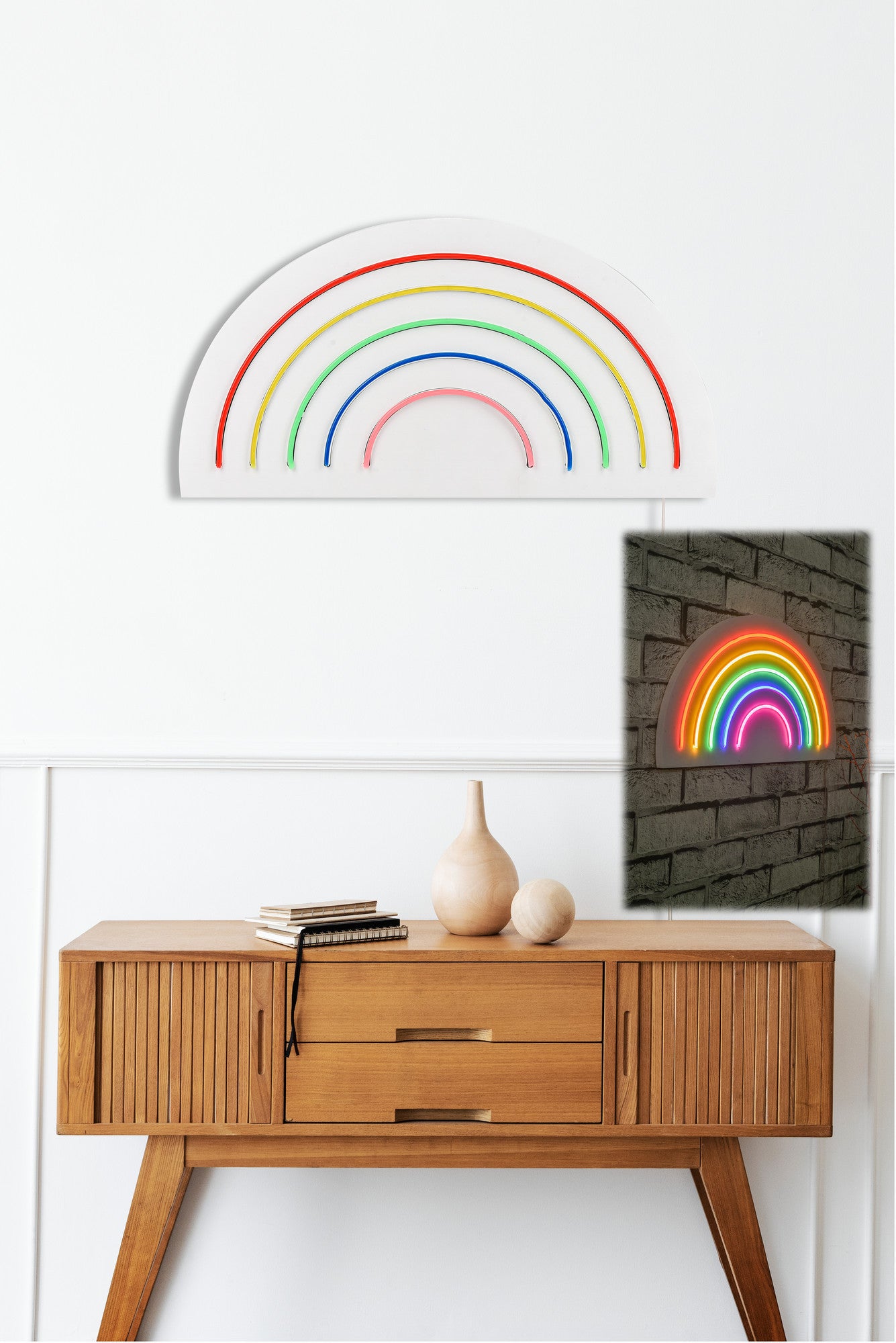 Panneau mural Lucendi L25xH13cm "arc-en-ciel" Néon Multicolore