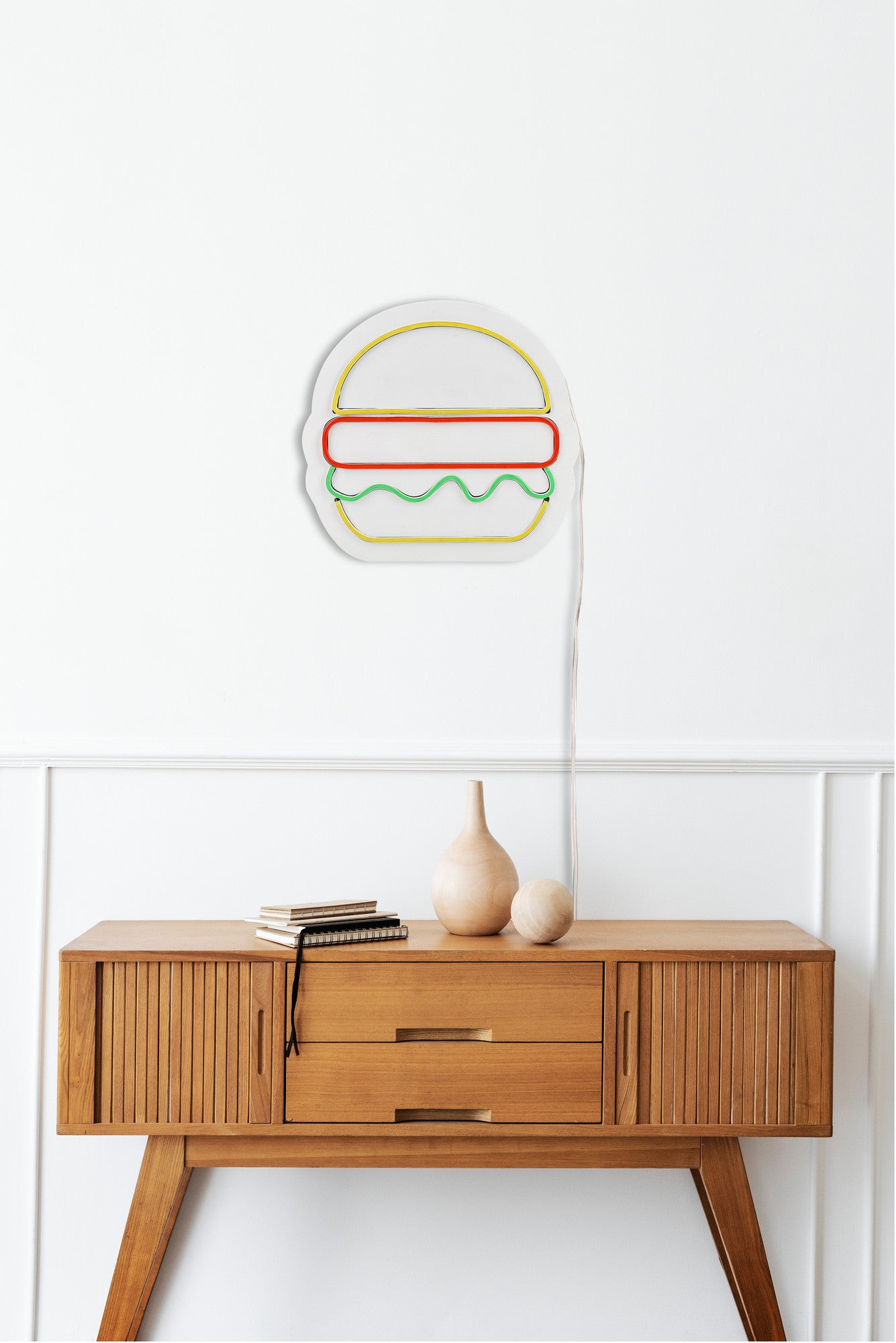 Panneau mural Lucendi L28xH27cm "hamburger" Néon Multicolore