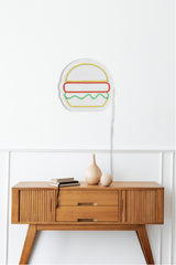 Panneau mural Lucendi L28xH27cm "hamburger" Néon Multicolore