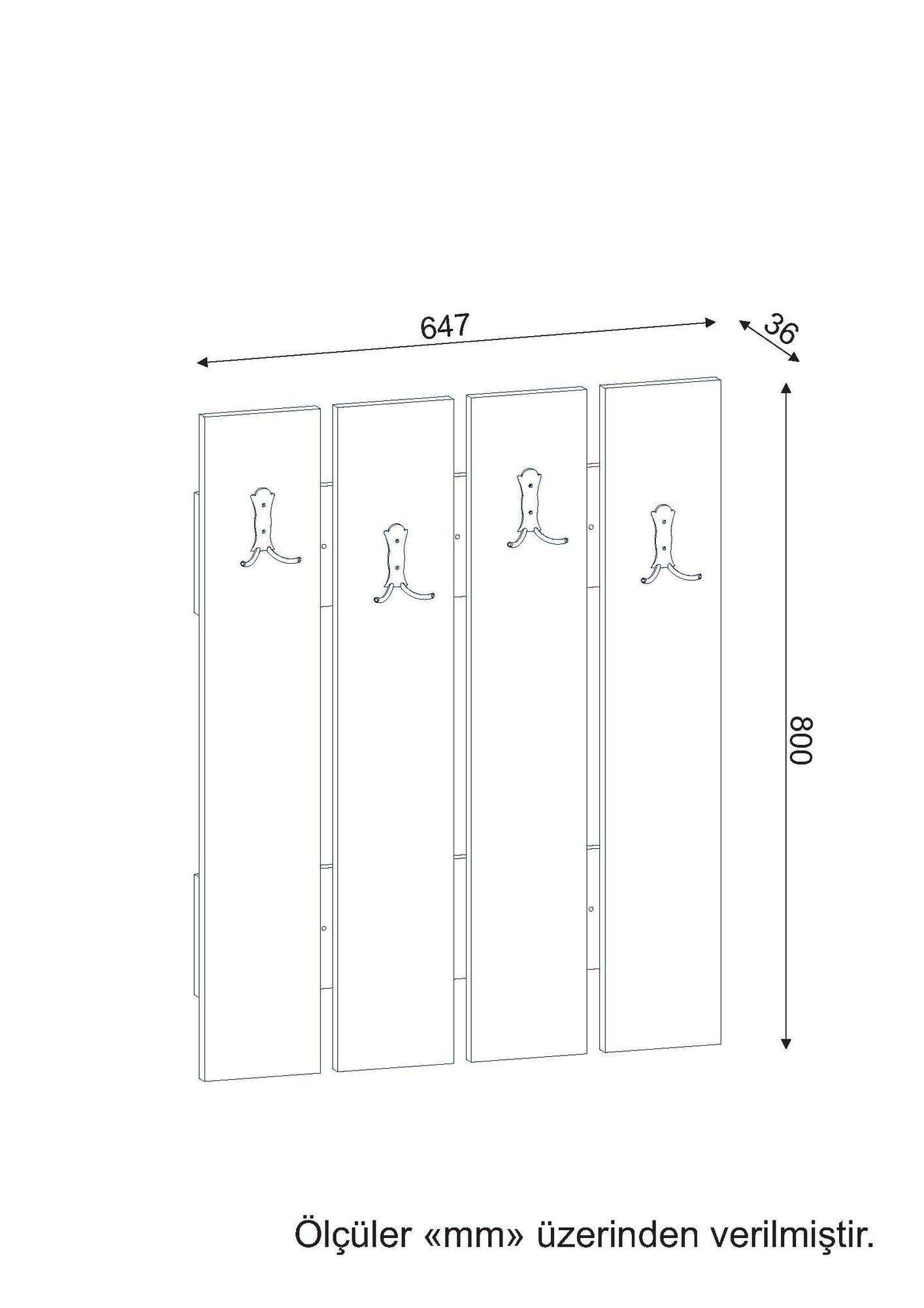 Patères murale Ivanta L64,7xH80cm Blanc