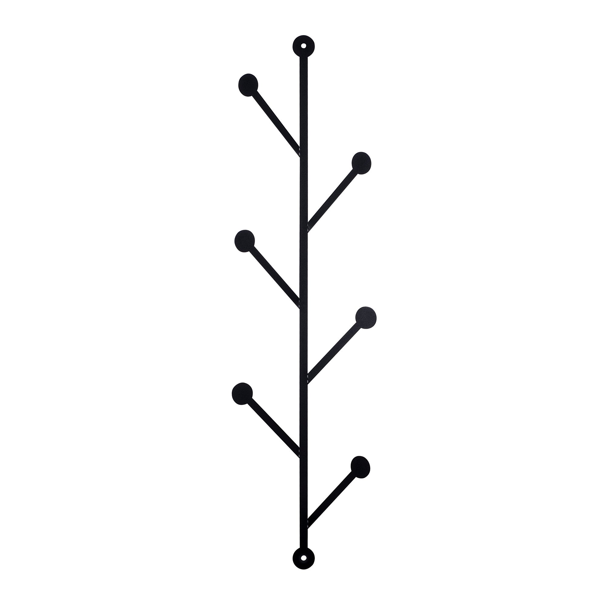 Patères murales Takumi L25xH94cm Arbre minimaliste Métal Noir