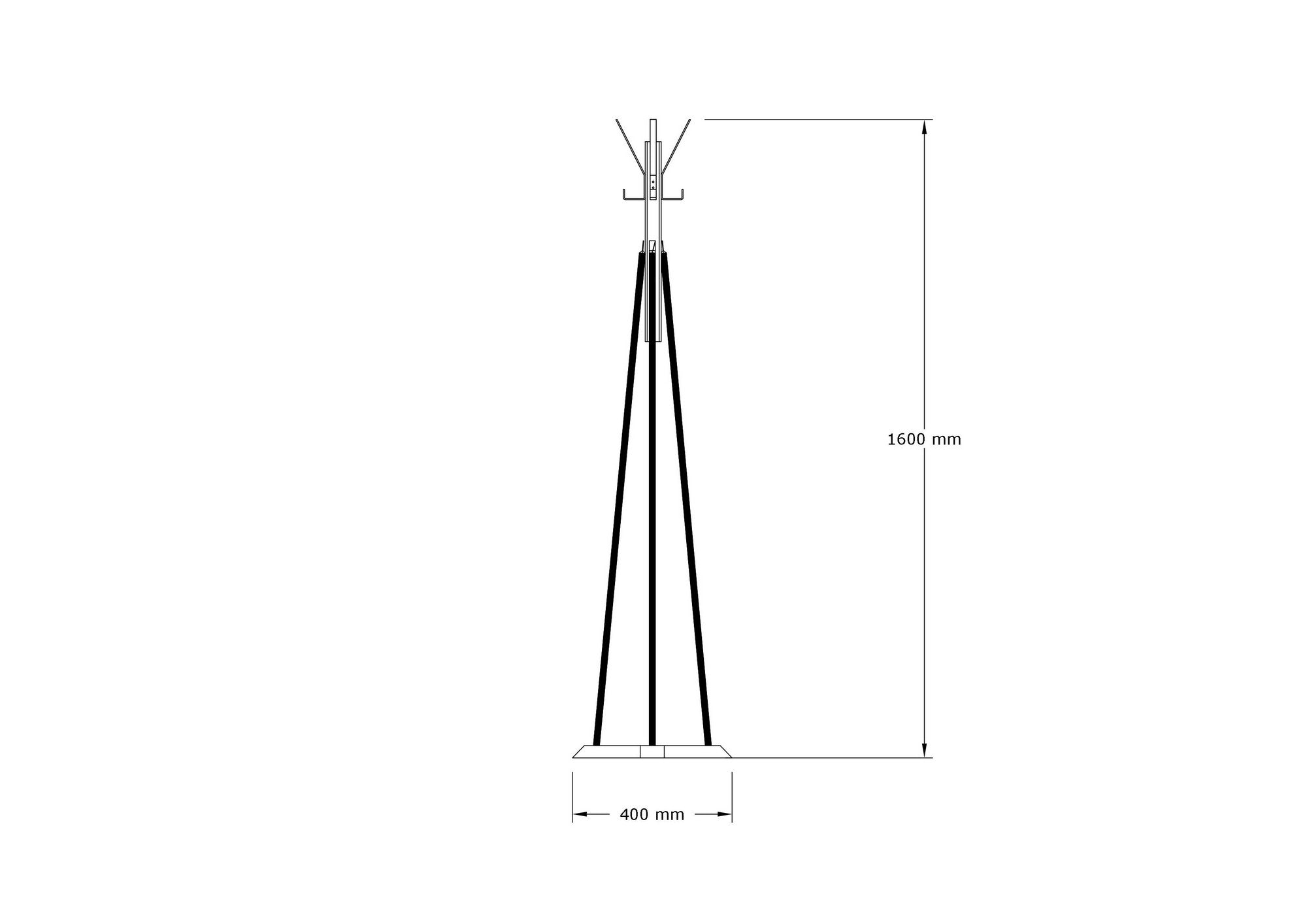 Porte manteau Zexu H160cm Bois Chêne clair et Noir