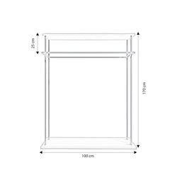 Porte vêtement Halah L100xH170cm Métal Or et Bois Blanc