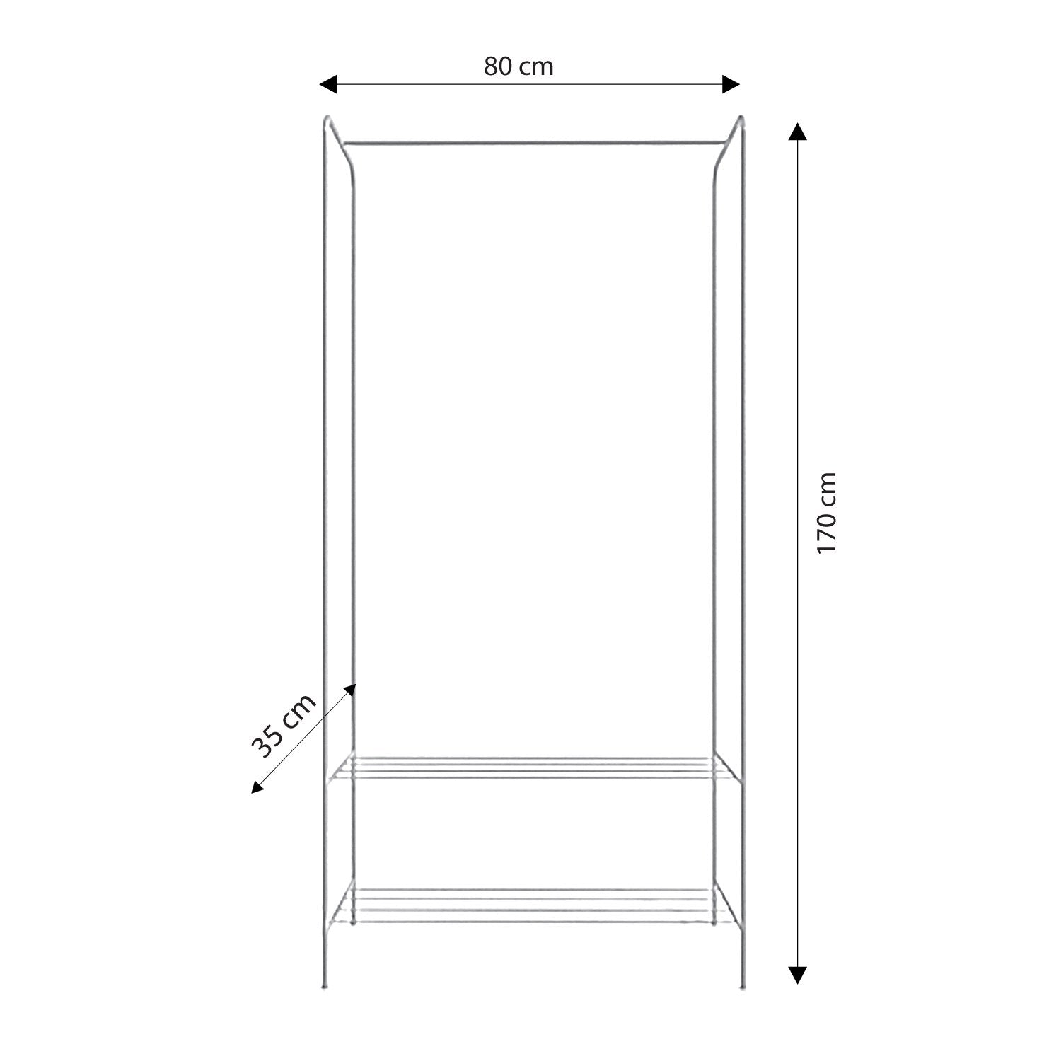 Porte vêtement Mehran L80xH170cm Métal Or