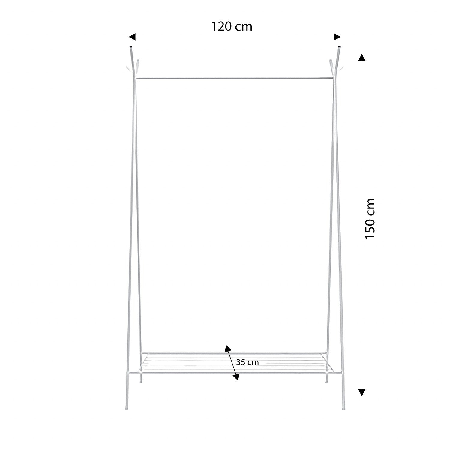 Porte vêtement Nabilla L120xH150cm Métal Or