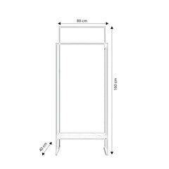 Porte vêtement Shefta L80xH160cm Métal Or et Bois clair