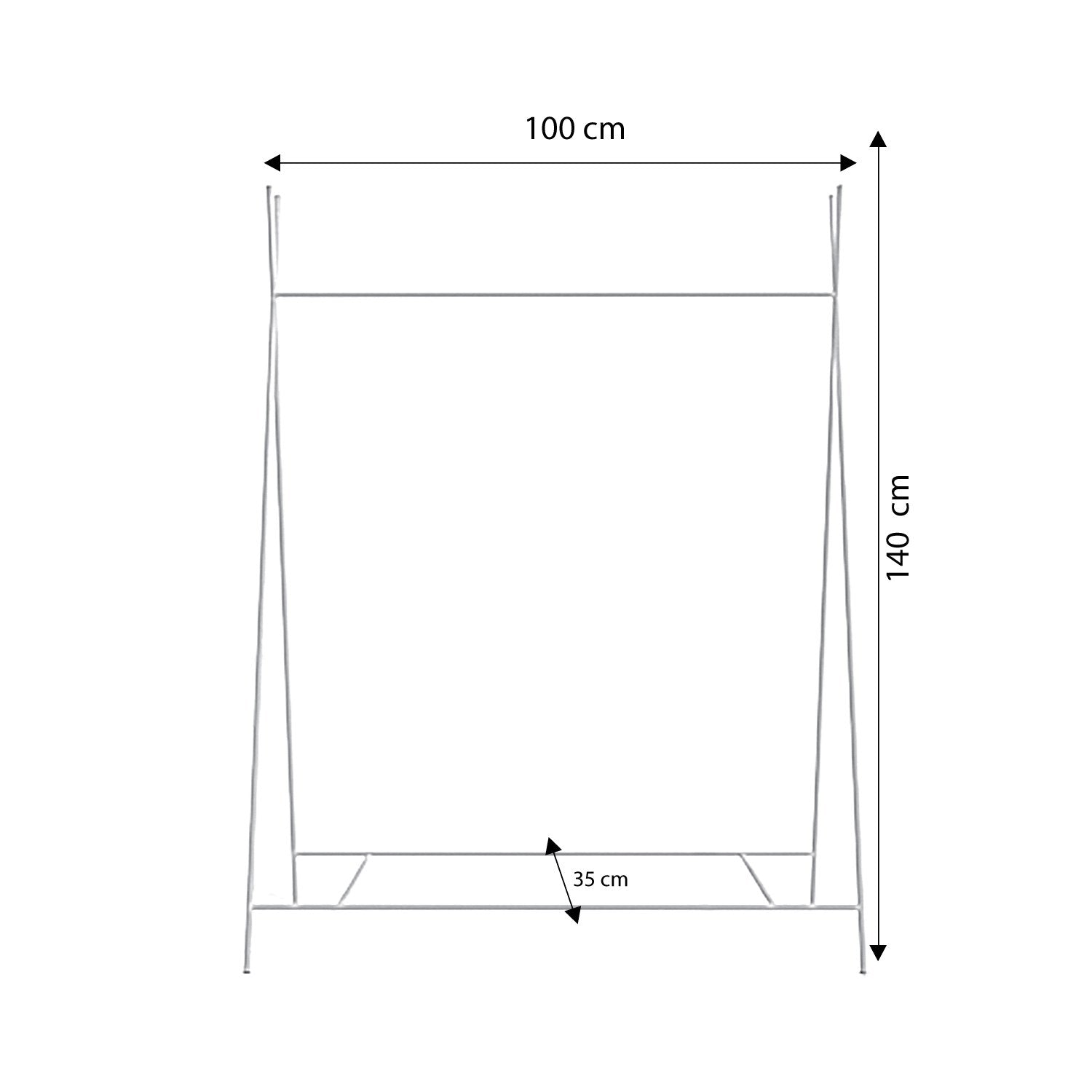 Porte vêtement Tela L100xH140cm Métal Or