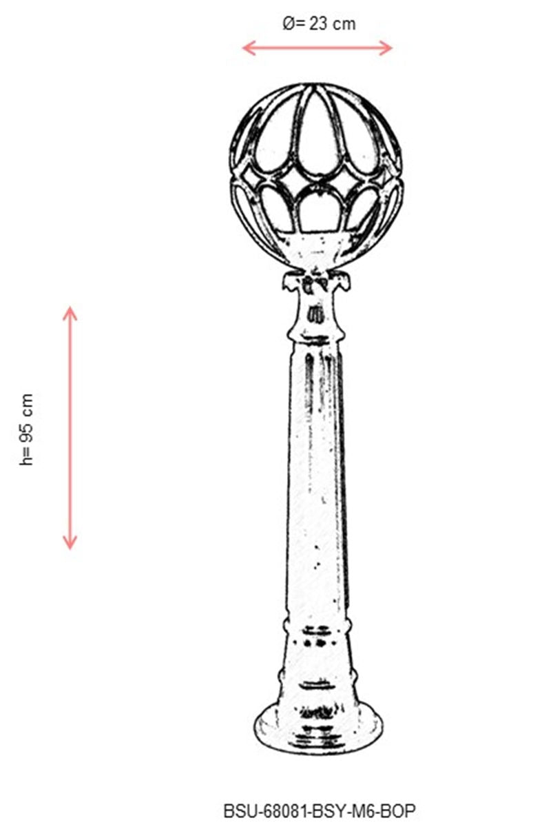 Potelet extérieur Baure H95cm Noir et Transparent