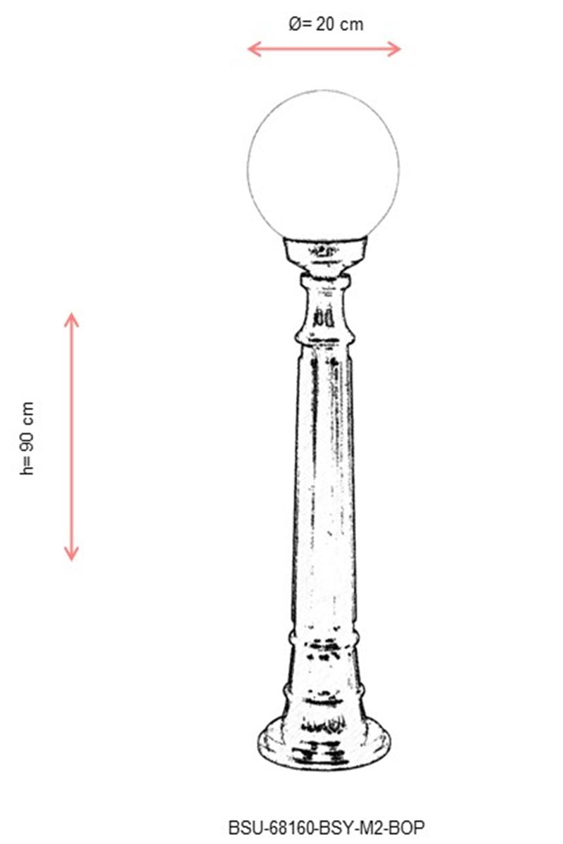 Potelet extérieur Vivien H90cm Noir et Blanc