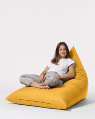 Pouf / coussin de sol triangle Gilka 90x145cm Tissu Jaune