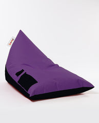 Pouf / coussin de sol  triangle Gilko 90x145cm Tissu Noir et Violet