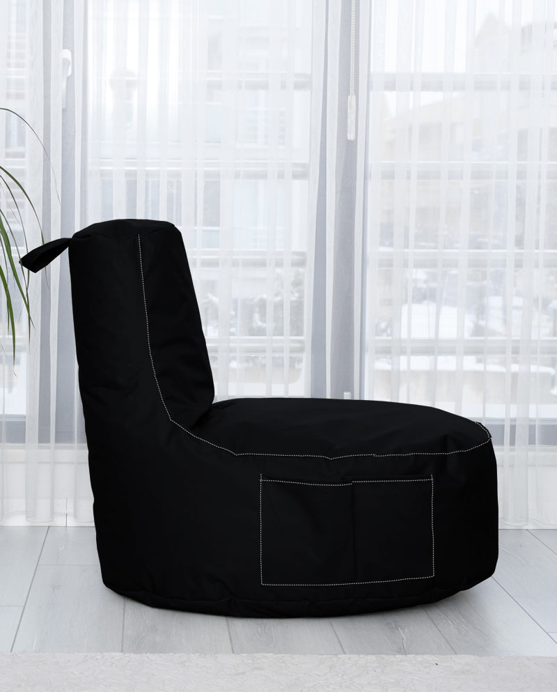 Pouf poire Arbane D70xH80cm Tissu Noir