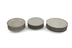 Service de table 18 pièces Sozian 100% Porcelaine tacheté Vert et Noir