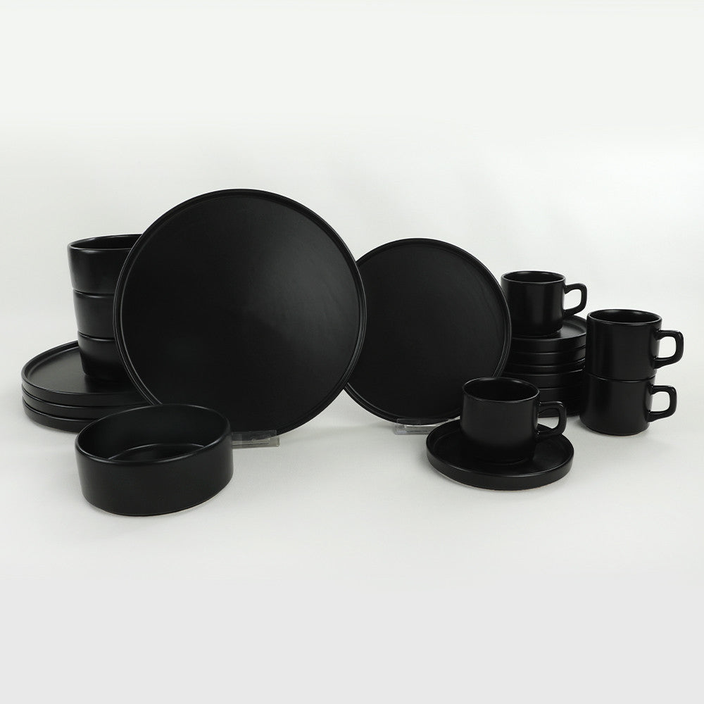 Service de table 20 pièces Nave 100% Porcelaine Noir