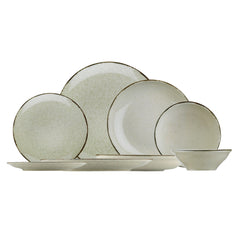 Service de table 24 pièces Ameil Porcelaine tacheté Cannelle et Marron