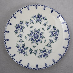 Service de table 24 pièces Fabre Porcelaine Blanc Motif Géométrique floral Bleu et Vert