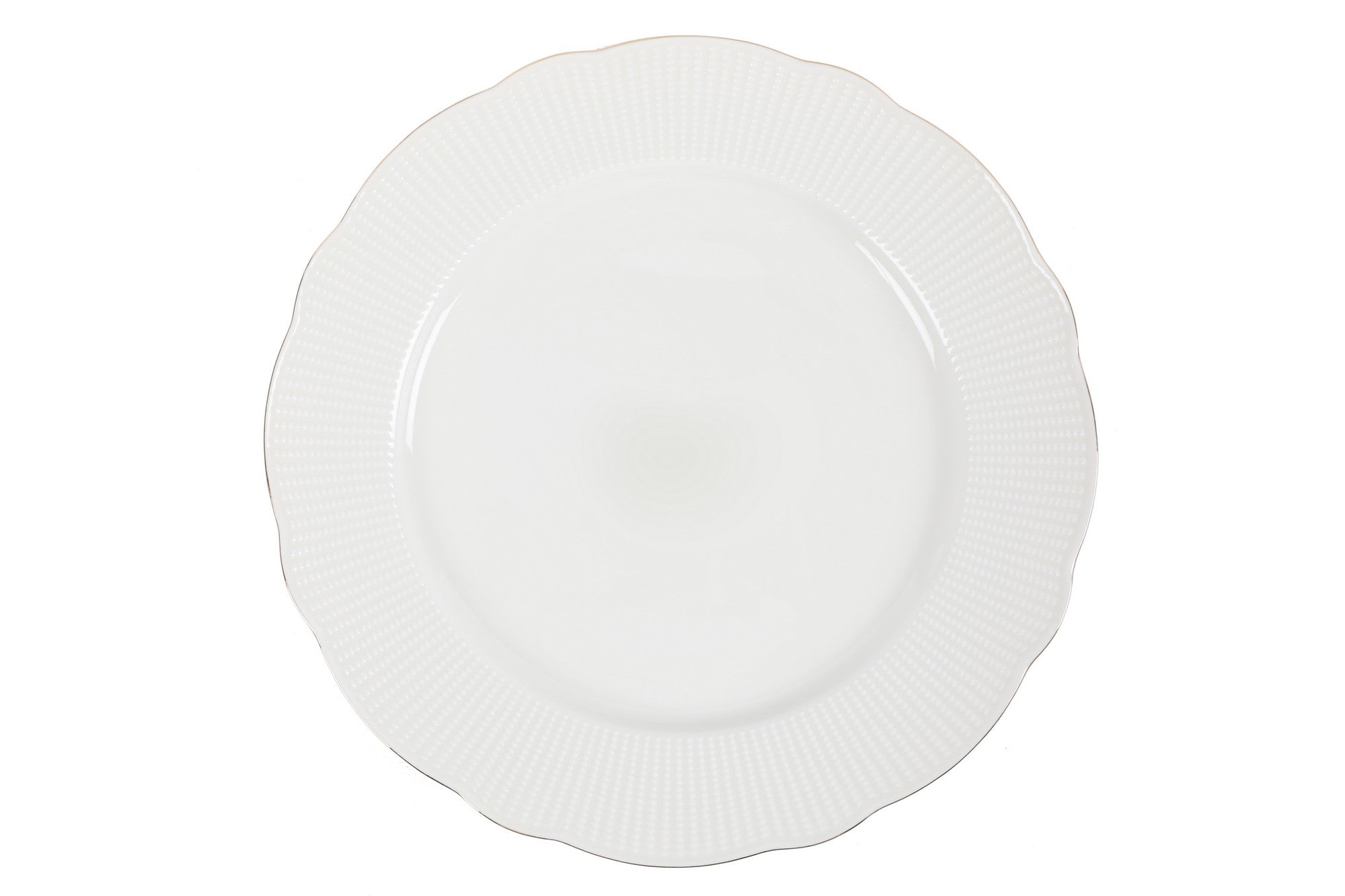 Service de table complet 83 pièces Avout 100% Porcelaine Blanc liseré Or