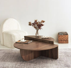 Set de 2 tables basses design Oatglow Bois foncé