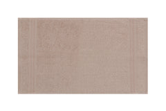 Set de 6 serviettes de toilette liteau à trois lignes brodées Sicco 30 x 50 cm 100% Coton Beige