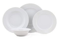 Set vaisselle service dîner 24 pièces Murrina Net Porcelaine Blanc